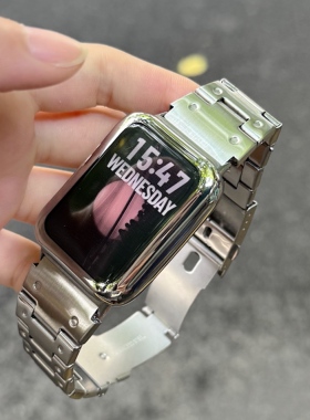 适用小米手环10pro机甲方格高级感红米redmiwatch654带壳表带9Pro