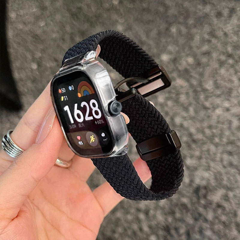 适用红米Redmi watch6/5/4/3/2代编织磁吸新款带壳3青春版替换带