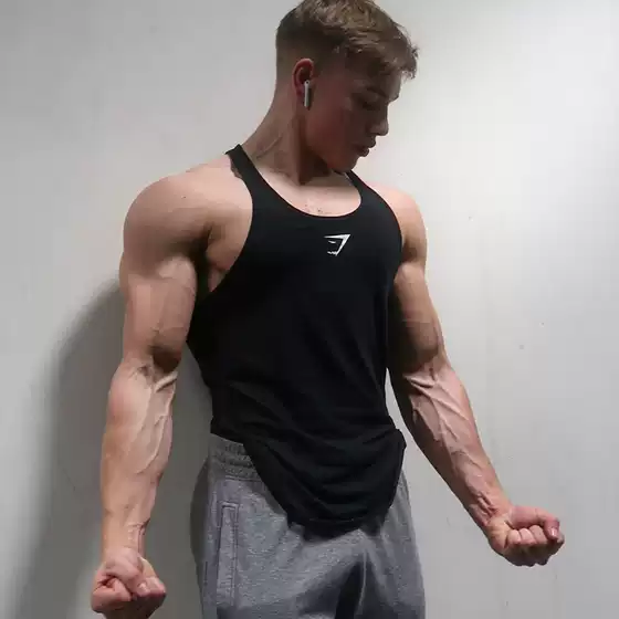 Shark Classic G-String Bodybuilding Tank Top Men's Training Shirt Workout Running Sweat-Absorbent Cotton Sports Sleeveless Loose