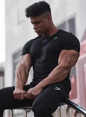 Gymshark arrival速干短袖健身运动T恤男弹力透气显身材训练网眼