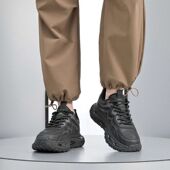 男士 春秋季 皮面厚底潮流鞋 老爹低帮百搭潮流舒适运动鞋