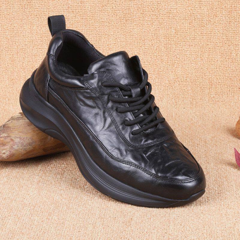 舒适老人鞋款鞋运动防滑头层牛皮休闲软底轻便中老年男款爸爸