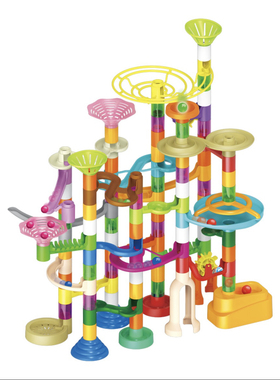 巴黎Jadore循环弹珠滚珠轨道画板大颗粒积木拼装认知益智礼物山姆