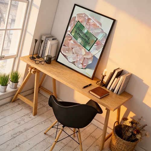 happiness平安喜乐装饰画晶瓷画客厅画现代金属框壁画卧室玄关画