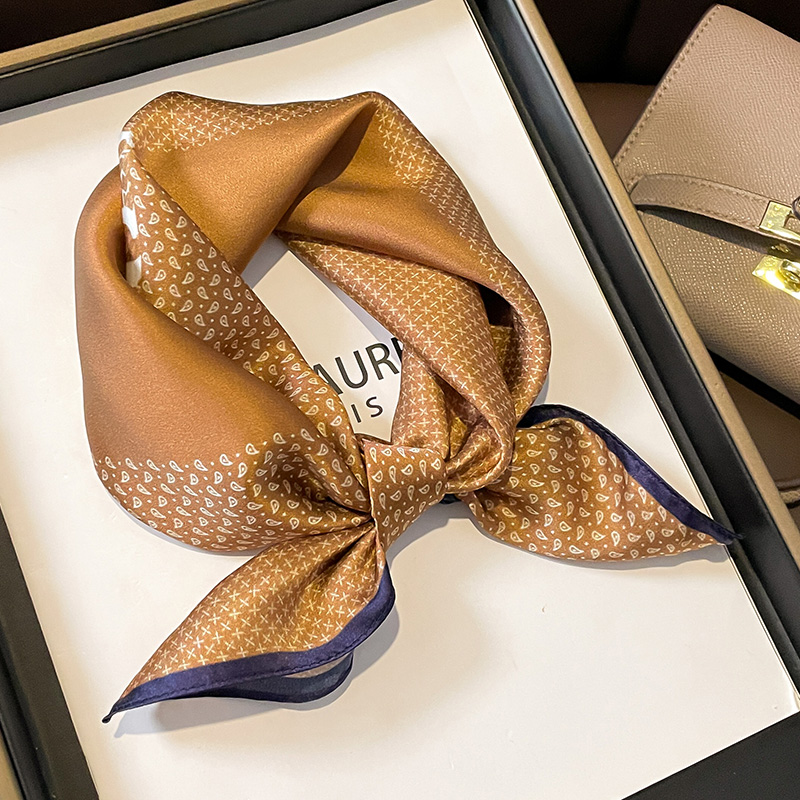 53CM复古拼图100%桑蚕丝发带丝巾