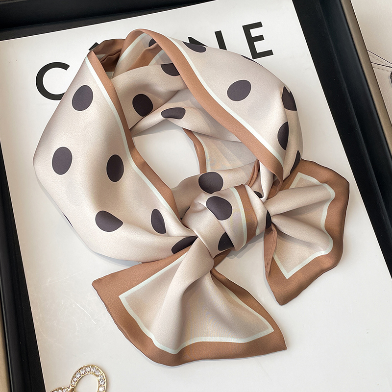 波点双层缎面窄细小长条发带丝巾