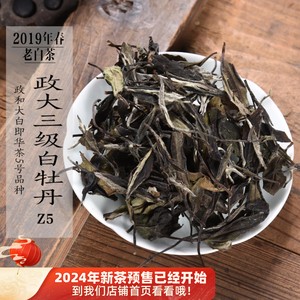 五年陈2019年头春政大三级白牡丹Z5 政和大白品种政和白茶口粮茶