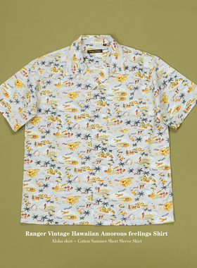 Ranger Vintage 印花夏日短袖Aloha Shirt夏威夷风情 衬衫 古巴领