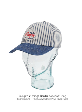 Ranger Vintage 复古原色条纹拼搭牛仔棒球帽 男女鸭舌帽阿美咔叽