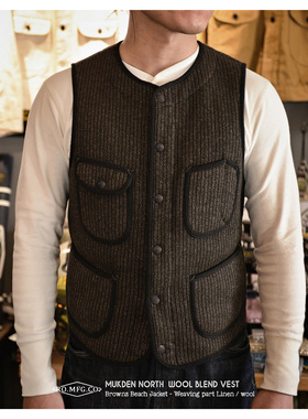 Ranger Overall 限量亚麻羊毛混纺BBJ保暖美式复古工装马甲背心