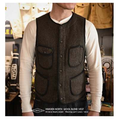 Ranger Overall 限量亚麻羊毛混纺BBJ保暖美式复古工装马甲背心