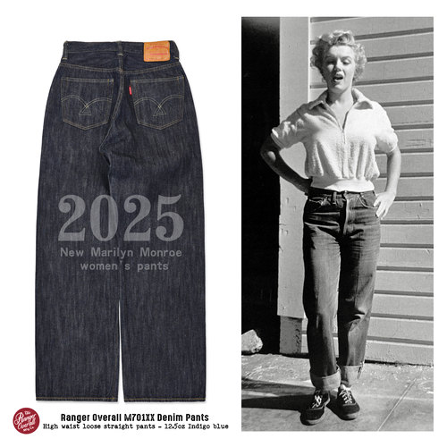 Ranger Overall 复古 2025新梦露女裤高腰宽松直筒赤耳原色牛仔裤