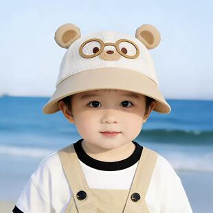儿童遮阳帽子夏季薄款防晒透气网眼大帽檐鸭舌帽男女儿童棒球帽春