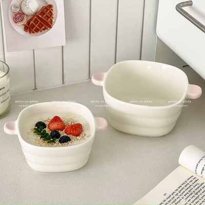 2025新款高级感陶瓷双耳方碗