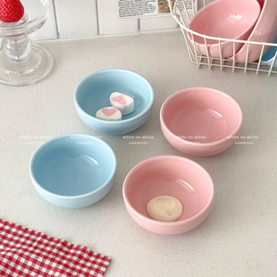 火锅蘸料碗家用小吃碟高颜值蘸酱小碟子陶瓷调味碟可爱酱油碟醋碟