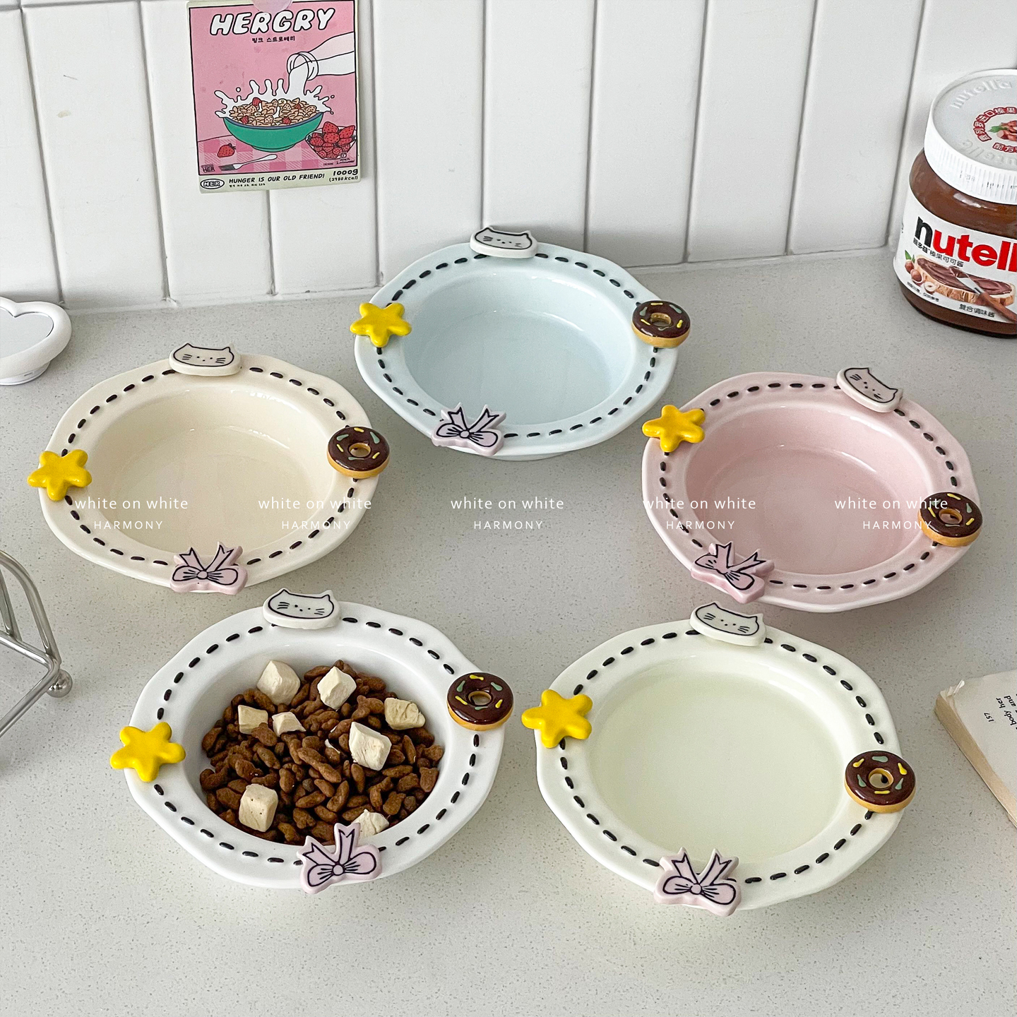 ins风陶瓷宠物碗猫狗碗