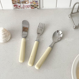 304不锈钢刀叉勺三件套切牛排专用刀西餐刀叉勺儿童甜品叉勺套装