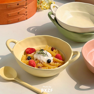 ins风餐具泡面碗陶瓷碗具拉面螺蛳粉汤碗大号酸奶沙拉甜品双耳碗