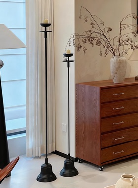 复古铁艺烛台侘寂风蜡烛台摆件