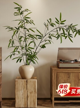 竹子仿真绿植摆件高级感逼真新中式禅意摆件玄关茶室陈列空间装饰