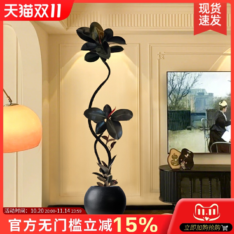 中古风高级仿生绿植黑金刚橡皮树
