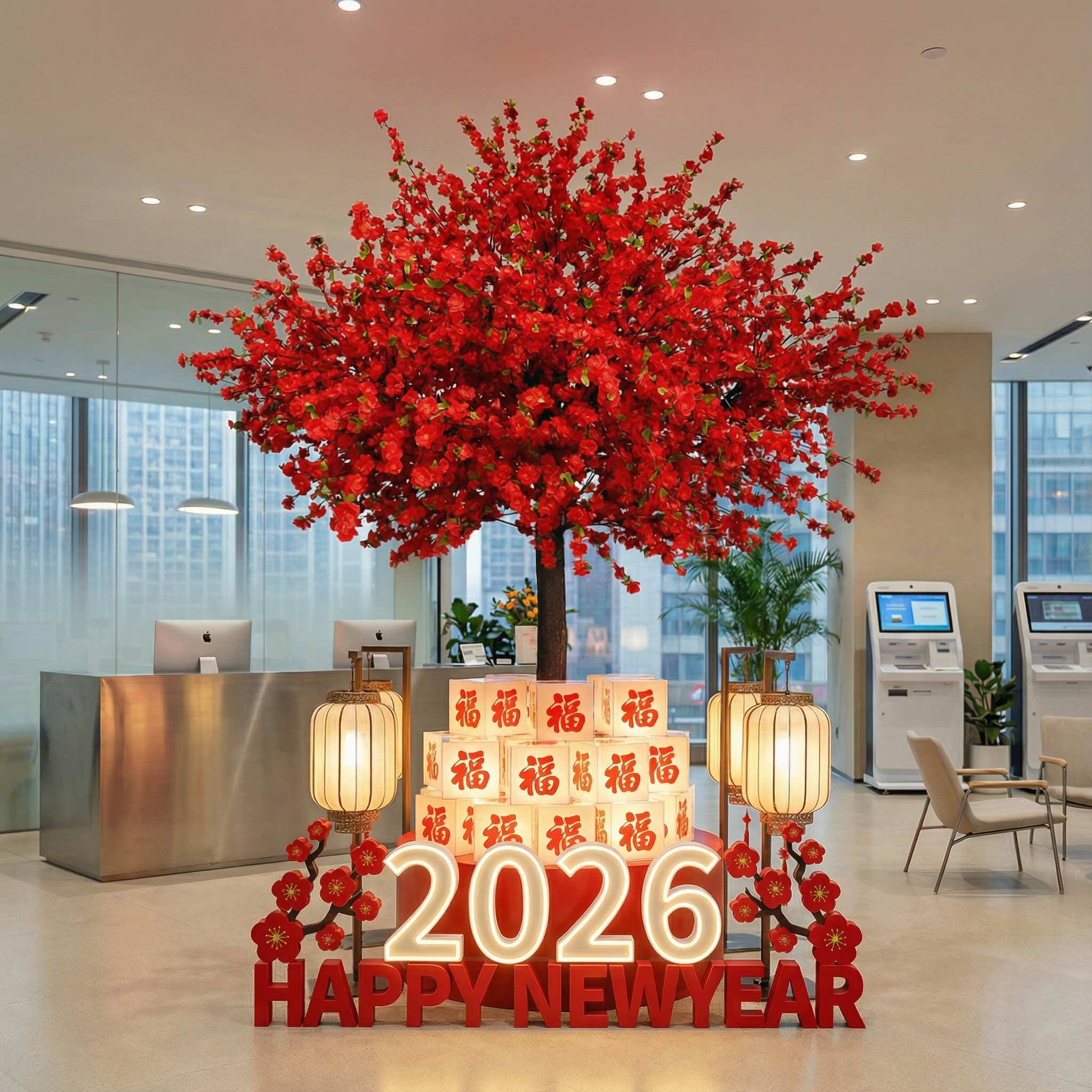 新年布置许愿树仿真桃花树红色中式国风发财红包树假树落地装饰,家居饰品,仿真植物盆景,淘宝优惠券,粉丝福利购,淘宝优惠卷