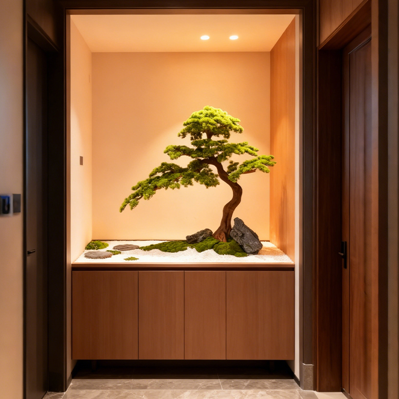 玄关橱窗迎客松景观展厅仿真绿植