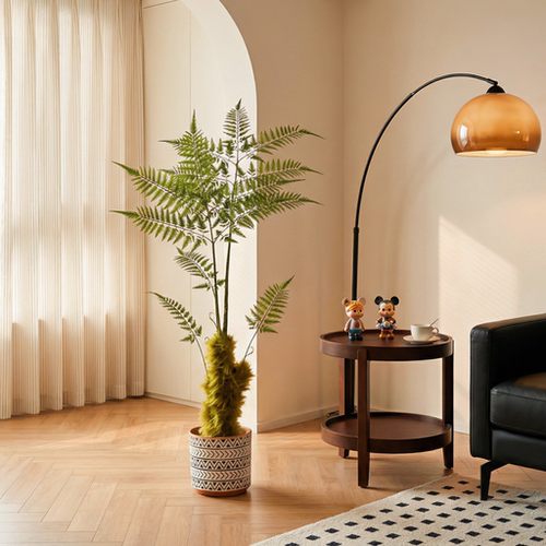 仿真绿植猴头蕨高级感逼真假树客厅沙发边阳台端轻奢装饰盆栽摆件