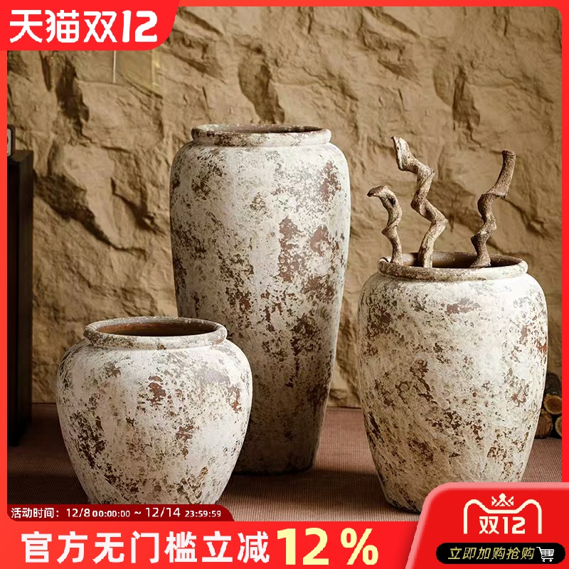 景德镇陶瓷落地花瓶圆形大陶罐