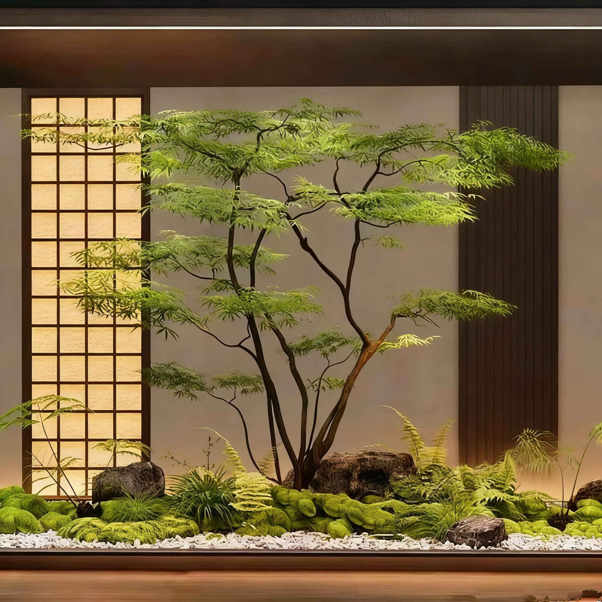 仿真绿植鸡爪槭假枫树景观造景橱窗商场茶室橱窗植物装饰套装组合