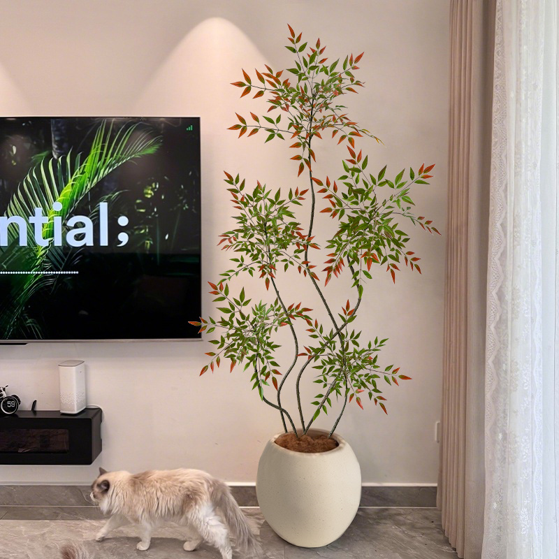 仿真绿植高端轻奢秋叶南天竹