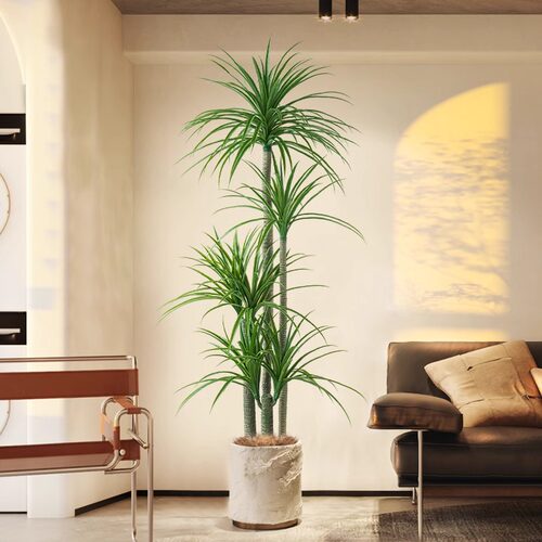 彷真绿色植物盆栽龙血树彷生植物高端轻奢室内客厅装饰树大型落地