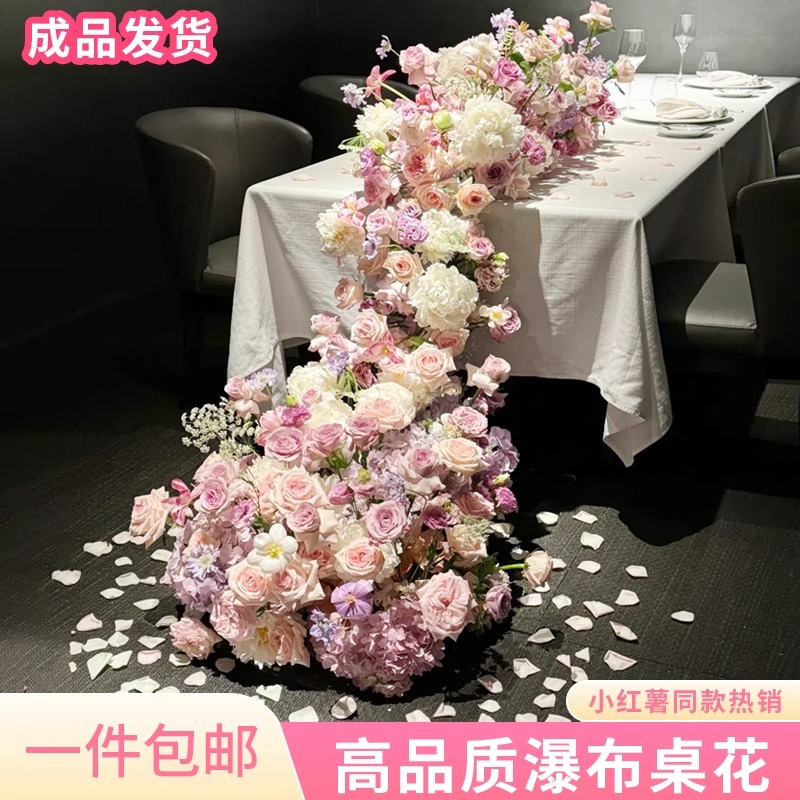 玫瑰瀑布商場引流仿真置背