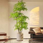 仿真植物南天竹落地盆栽室内大型高级仿生绿植摆件客厅装 饰花假树