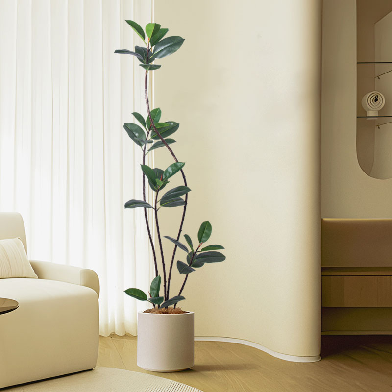 橡皮树仿真绿植落地摆件