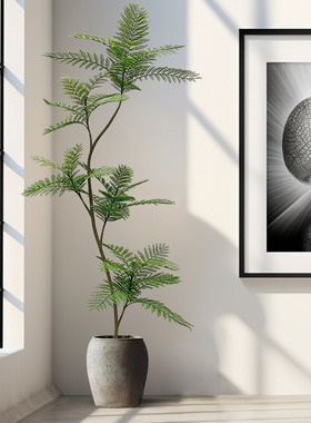 彷真绿色植物蓝色的花楹高端轻奢室内客厅装饰花彷生假植物大型落