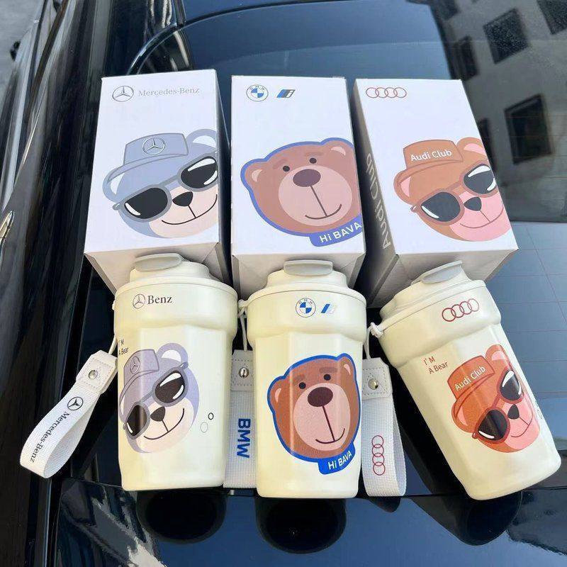 宝马奔驰可乐八角咖啡杯陶瓷316不锈钢内胆保温杯汽车杯定制logo