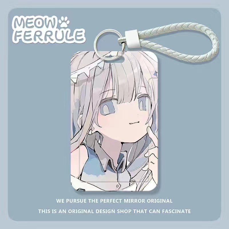 二次元漫画少女滑盖卡套饭卡公交卡身份证件保护套门禁卡校园学生