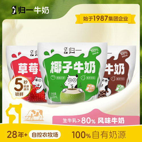 归一巧克力甜牛奶可可草莓椰子味