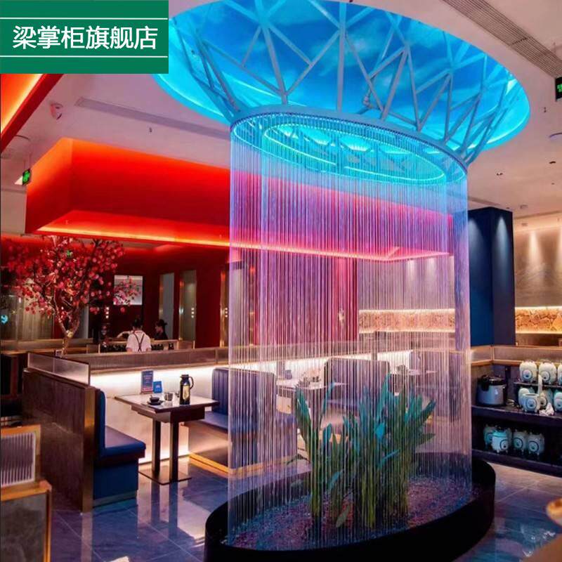 拉线水帘光纤瀑布水幕帘水池线型水景观钢丝绳水帘墙数码水帘水幕使用感如何?