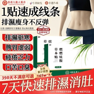 7天还你马甲线 炫腹贴艾绒祛湿轻盈艾灸暴汗油轻盈艾草肚脐贴