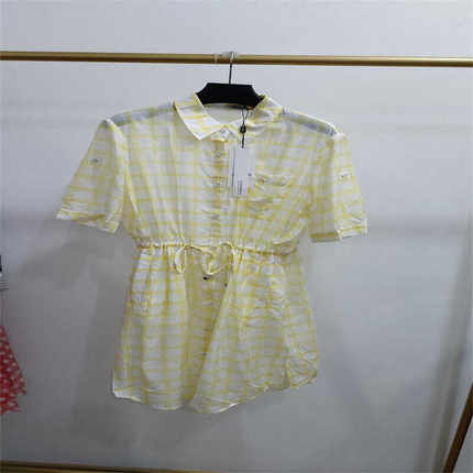 正品女装轻薄舒适防晒格子外套收腰风衣XNEEC1225a吊牌价1998