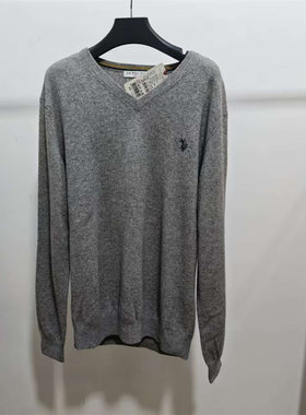180码u.s.polo assn.男装保罗柔软V领山羊绒毛衣吊牌价2499