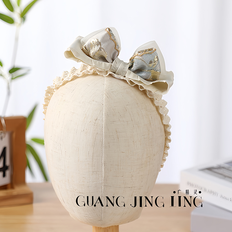 新中式女宝宝百天周岁发带头饰