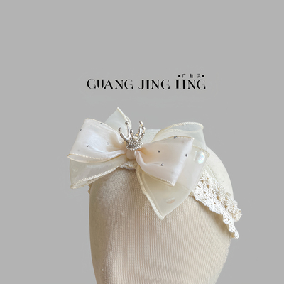 蝴蝶结女宝宝发带生日皇冠头饰