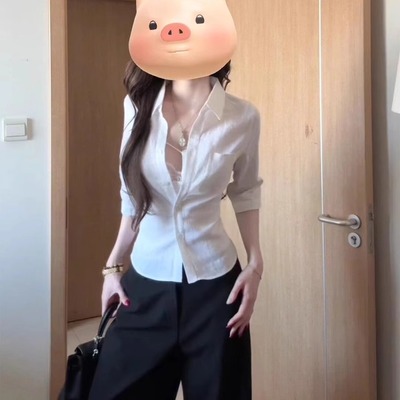 法式白色衬衫女2025夏季