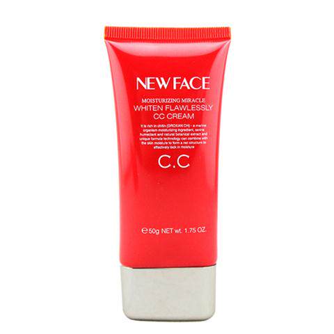 正品 新面孔水奇迹均色无瑕CC霜50g 遮瑕修颜隔离BB霜带点红