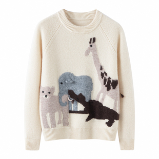 韩版 中小童幼儿园保暖宽松软 加厚毛衣卡通动物立体线衫 男女童冬季