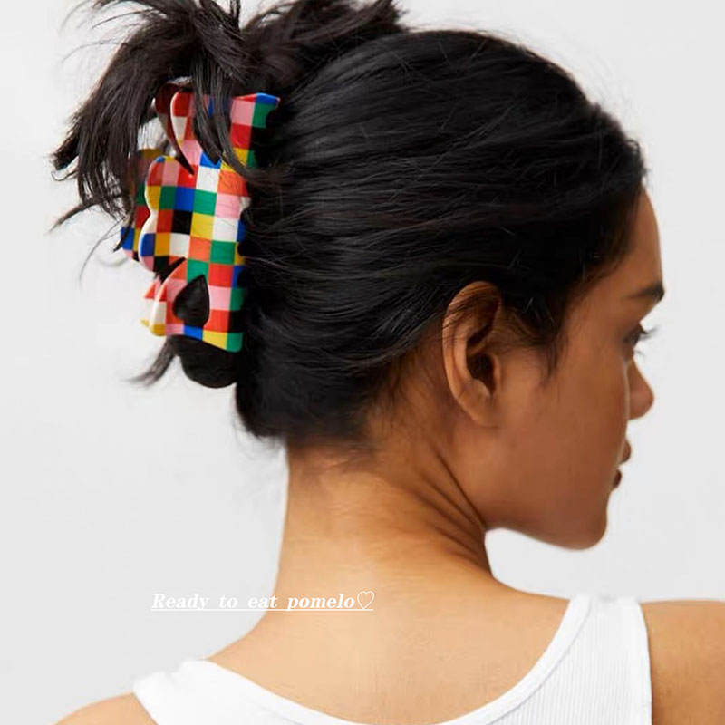 彩色拼接爱心鲨鱼夹大发量抓夹