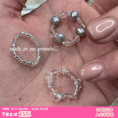 shanshan原石淡水珍珠拼接戒指